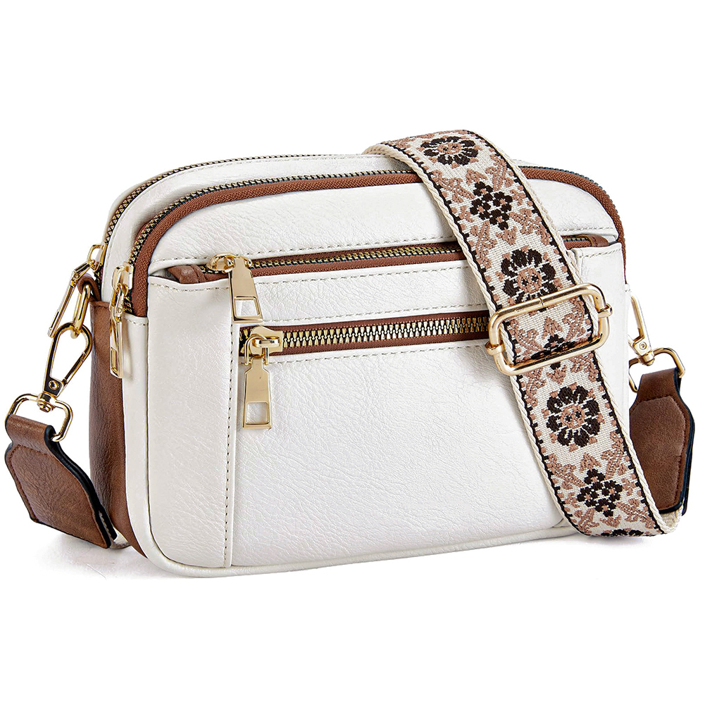 Women PU Shoulder Bag Stylish Commuting Bag Large Capacity Trendy Messenger Bag Adjustable Strap Multi-pockets Daily Sling Bag