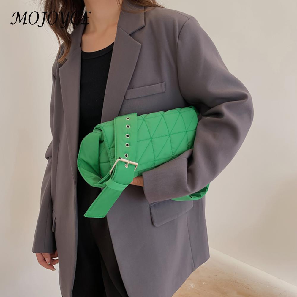 Fashion Padded Quilted Crossbody Bag Solid Color Designer Ladies Satchel Belt Buckle Women Crossbody Purse for Shopping