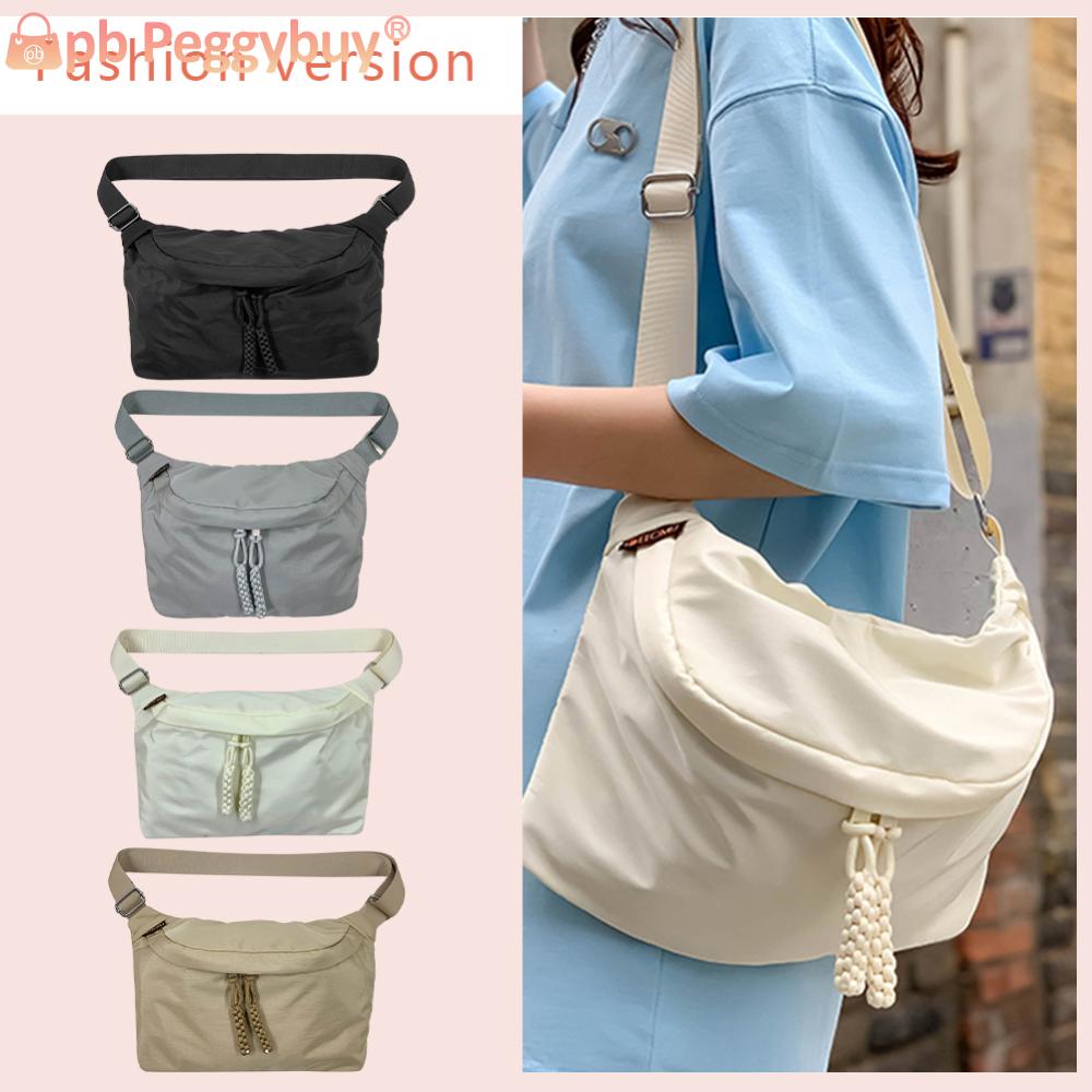 Shoulder Bag Men Women Nylon Crossbody Chest Bag Zipper Large Capacity Waterproof Lightweight Fashion Hip Hop Waist Bag