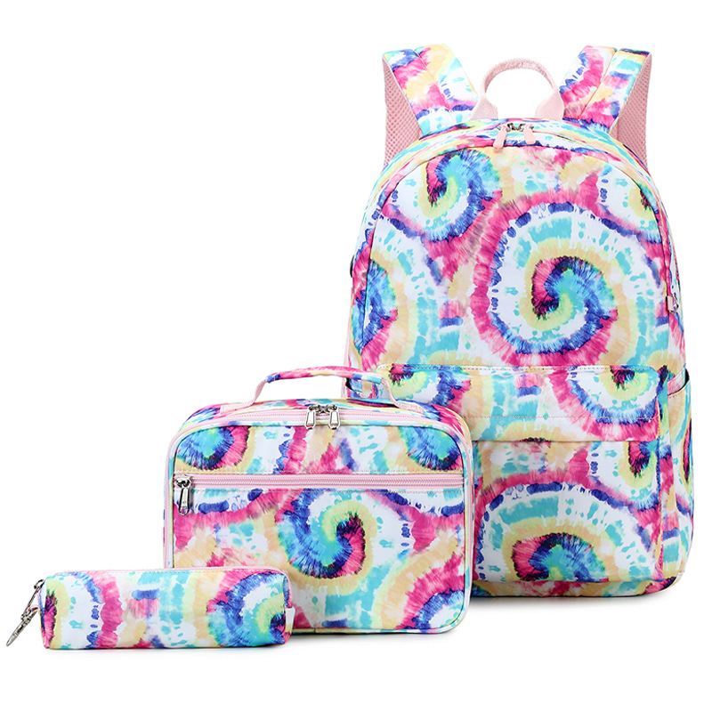 3PCS School Backpack for Girls Kids Backpack for Girls with Lunch Box Pencil Case Cute Bookbag for Elementary Middle School