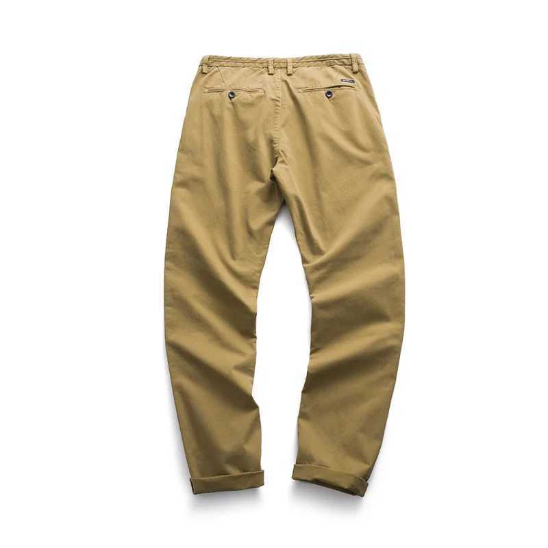 Mens Casual Pants Skinny Stretch Cargo Solid Color Straight Autumn and Winter Pants Korean Style Fashion Pure Cotton Trousers LX241107