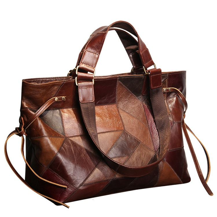 Extra Large for Women Genuine Leather Shoulder Vintage Cowhide Handbag Big Tote Bag