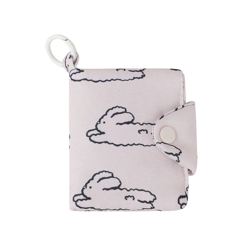Small Wallets Fashion Daisy Flowers Coin Purse Canvas Zipper Card Wallet Women Girls Casual Key Pouch Cute Floral Rabbit