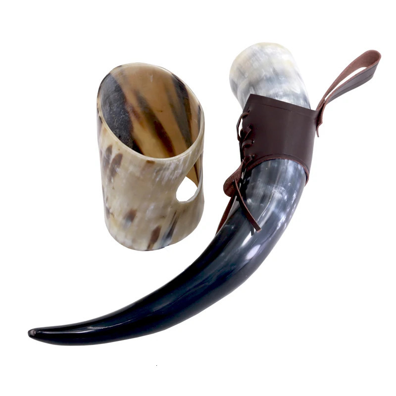 Handicrafts Viking Drinking Horns Beer Glasses Tartar Jars Bull Horn Bickel Containers Viking Drinking Cups 241107