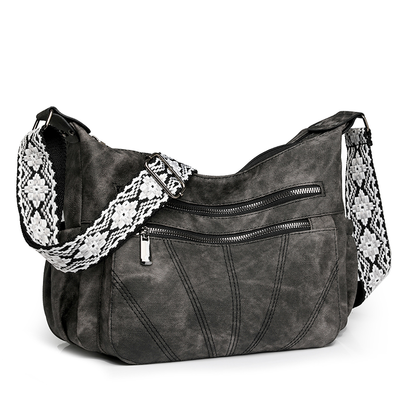 Women PU Travel Tote Bag Large Capacity Stylish Crossbody Bag Zipper Closure Trendy Messenger Bag Adjustable Strap Chic Hobo Bag