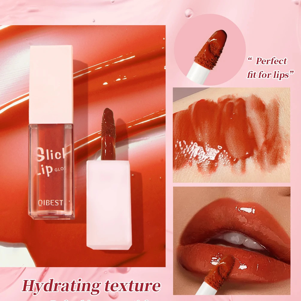 QI Smooth Lips Gloss Glass Water Gloss Sexy Full Lips Makeup Mirror Lips Glacier Lasting Lips Gloss Oil Coloring Pigments 241107