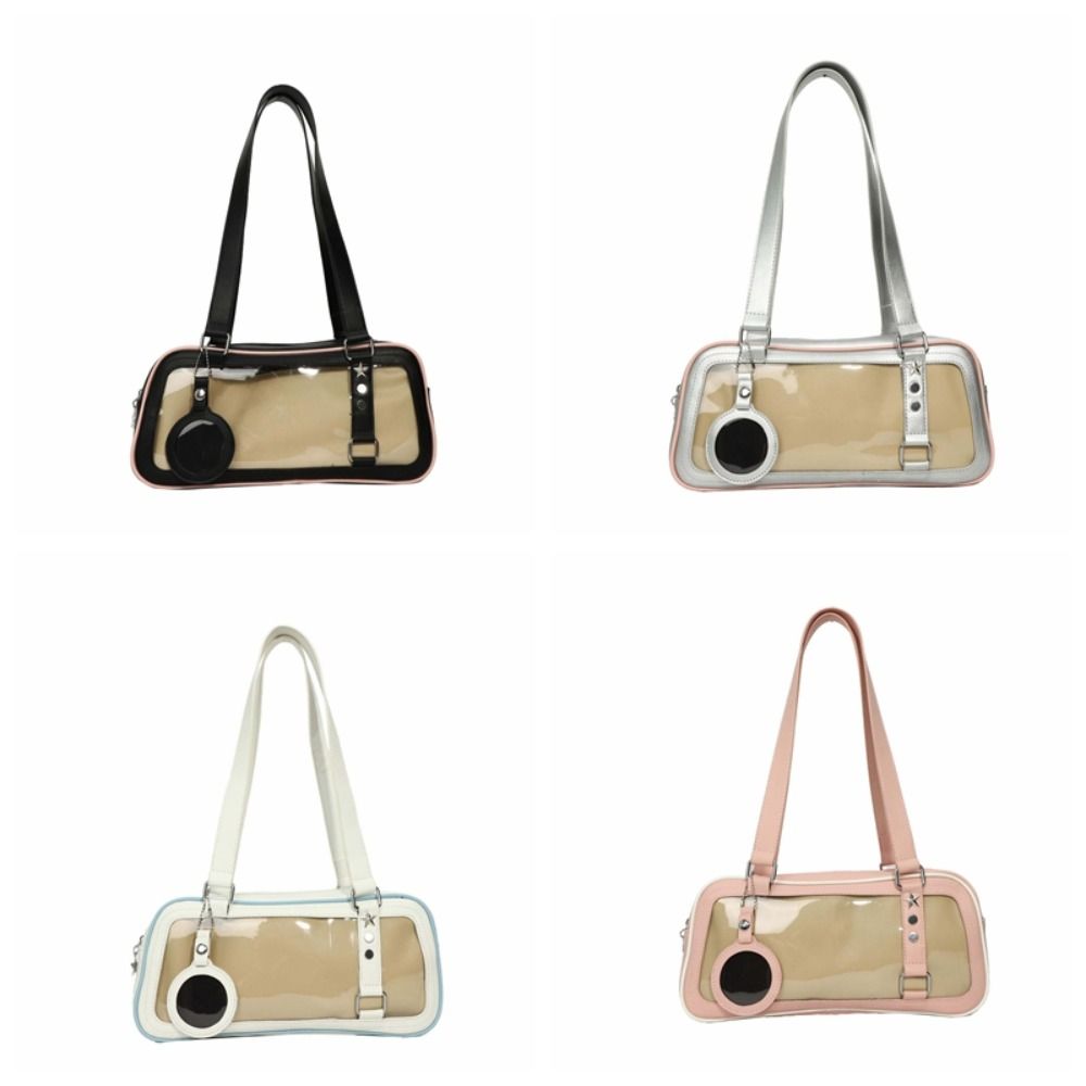 Casual Single Badge Itabag Simple Itabag PU Idol Merchandise Storage Transparent Pocket Mini Korean Style Shoulder Bag Women