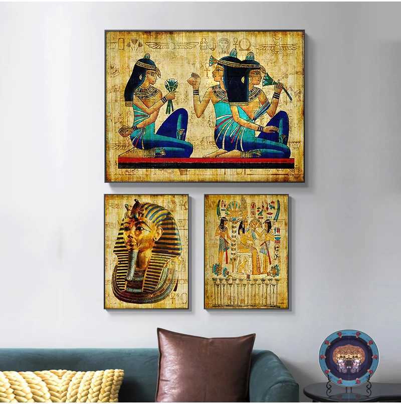 Retro Egyptian Landscape Wall Picture for Living Room Religious Painting Canvas Art Poster and Prints Home Decoration No Frame X241107