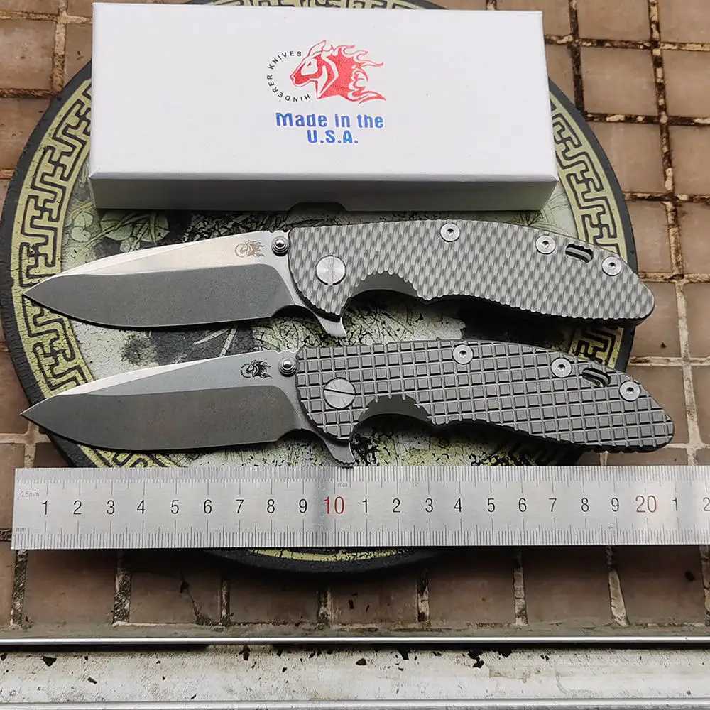 JUFULE New Hinderer XM18 Titanium Manual Ceramic Bearing Logo 20CV Tactical Pocket Camping Hunting Outdoor EDC Tool Folding Knife X241108