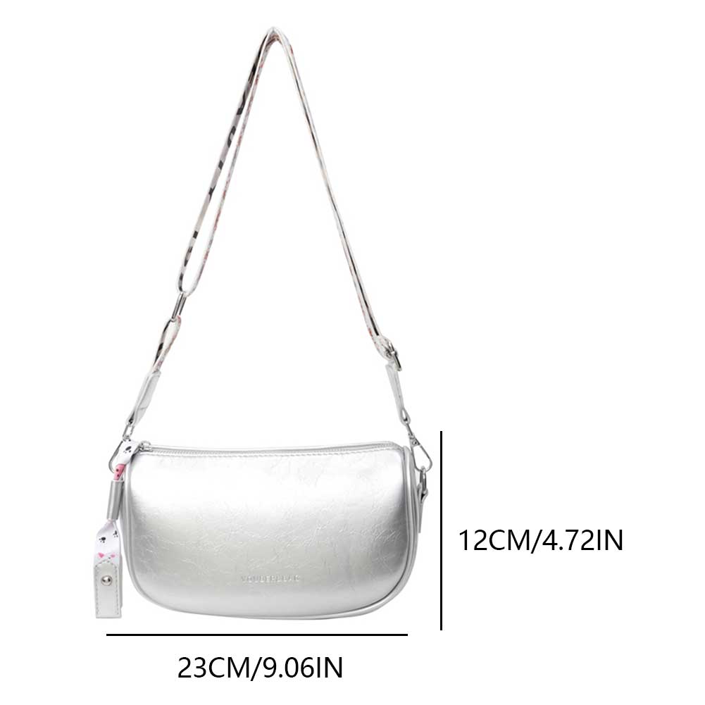 Women PU Chic Hobo Bag Large Capacity Casual Messenger Bag Solid Color Stylish Crossbody Bag Adjustable Strap for Outdoor Travel