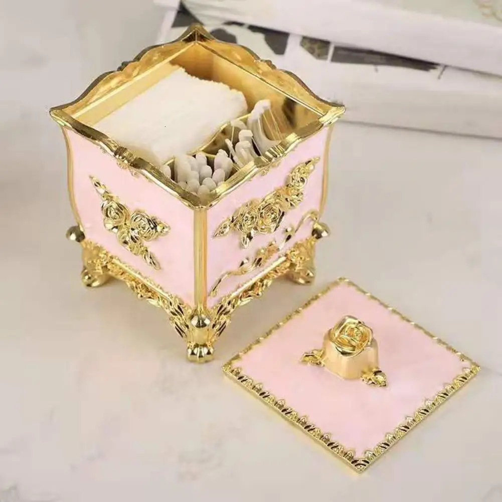 Attractive Cotton Swab Container European Style Long Lasting Charming Organizer Box Household Supplies 240327