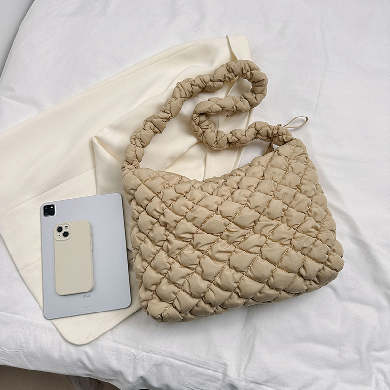Quilted Tote Bag Puffer Shoulder Bag Large Padding Hobo Bag Lightweight Carryall Crossbody Bag for Women