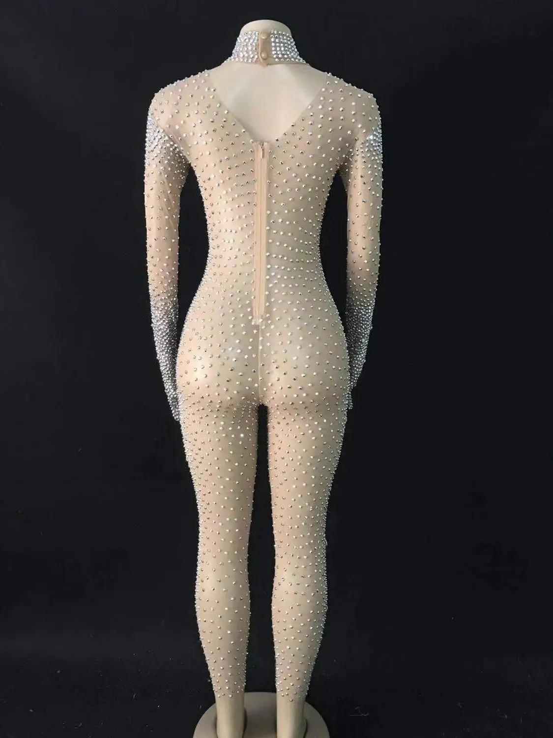 Silver Full s Bikini Mini Dress Sexy Transparent Mesh Bodysuit Birthday Celebrate Outfit Evening Dance 240327