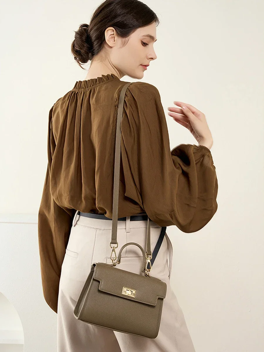 2024 New Popular Versatile Cowhide Premium Genuine Kelly Mini Crossbody Handheld Small Bag Women's Classic