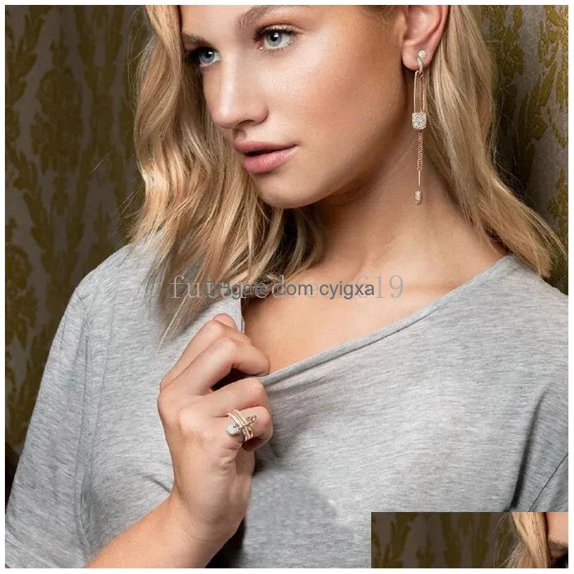 Rings Design Safety Pin Ring For Women Special Classic Girl Rose Gold Mixed Color Aaa Zircon Fashion Jewelry Gift Party Drop Delivery Otgei