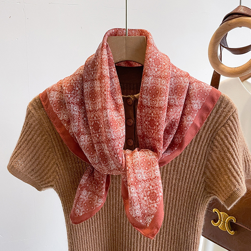 High quality fashion design,cotton linen square silk versatile small scarf for women in spring and autumn, headscarf, scarf, decorative temperament he