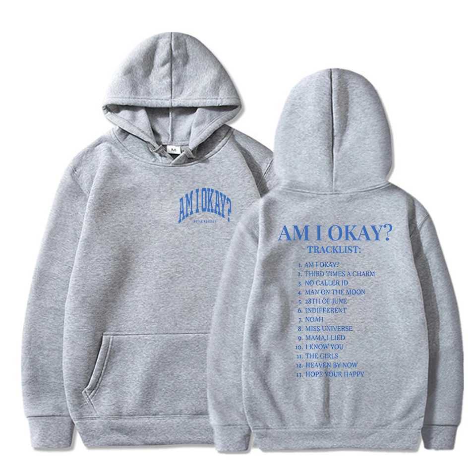 Female Singer Megan Moroney Hoodies Am I Okay? Print Hooded Multi Colors Long Sleeve Sweatshirts American Street Men Women HoodyXJ241107