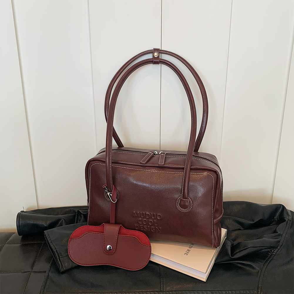 Underarm Bag PU Leather with Inner Pocket Shoulder Bag for Women with Double Zip Hobo Bag Handbag for Work Travel