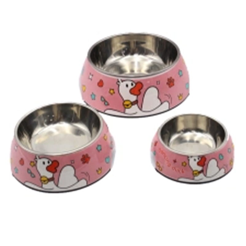 Stylish Antiskid Cartoon Stainless Steel Pet Food Dishes for Small to Large Dogs
