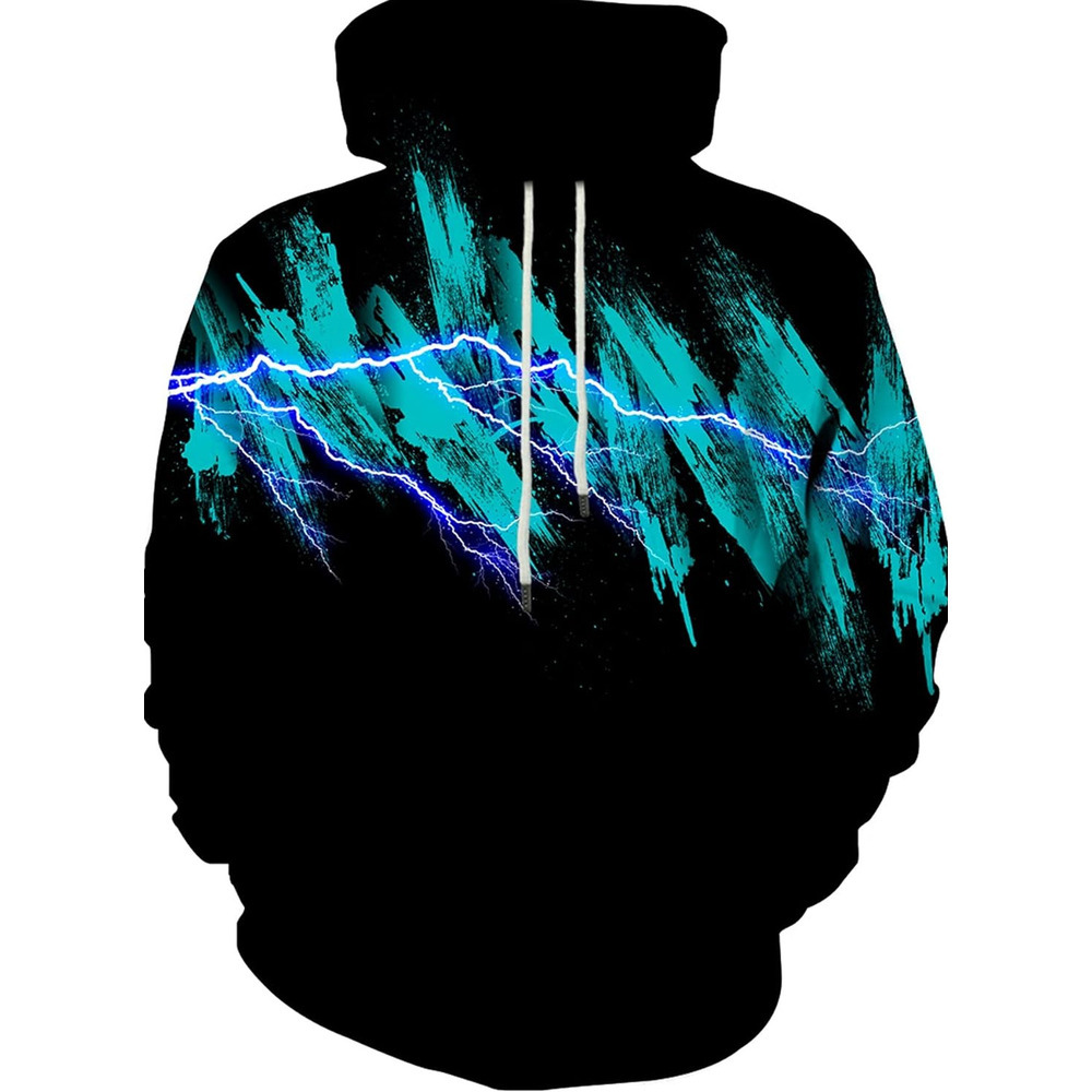 Hoodie for Mens Womens Unisex 3D Novelty Hoodies for Men Women Graphic Pullover Hooded Sweatshirt with Pockets Graphic Handsome black and blue pattern