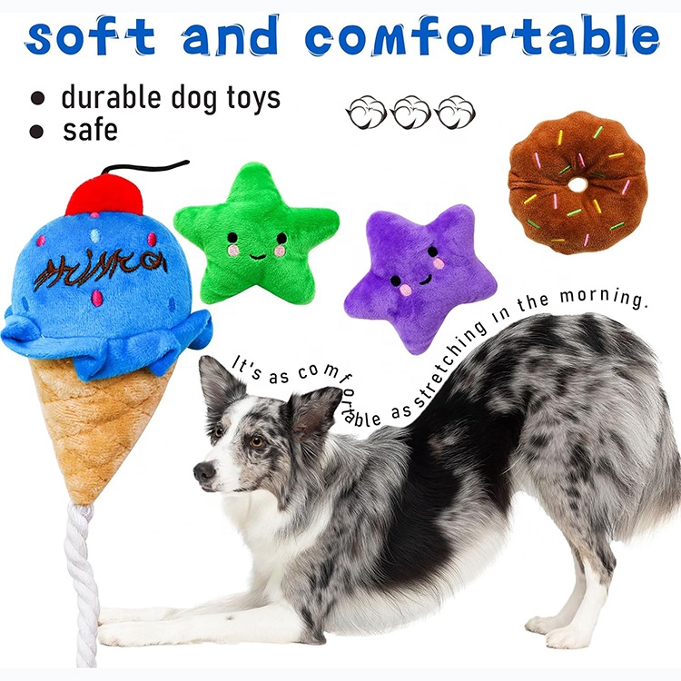 Bulk Interactive Puppy Dog Chew Toys Set Stuffed Dog Teething Toys Pet Squeaky Toy For Dog Playing