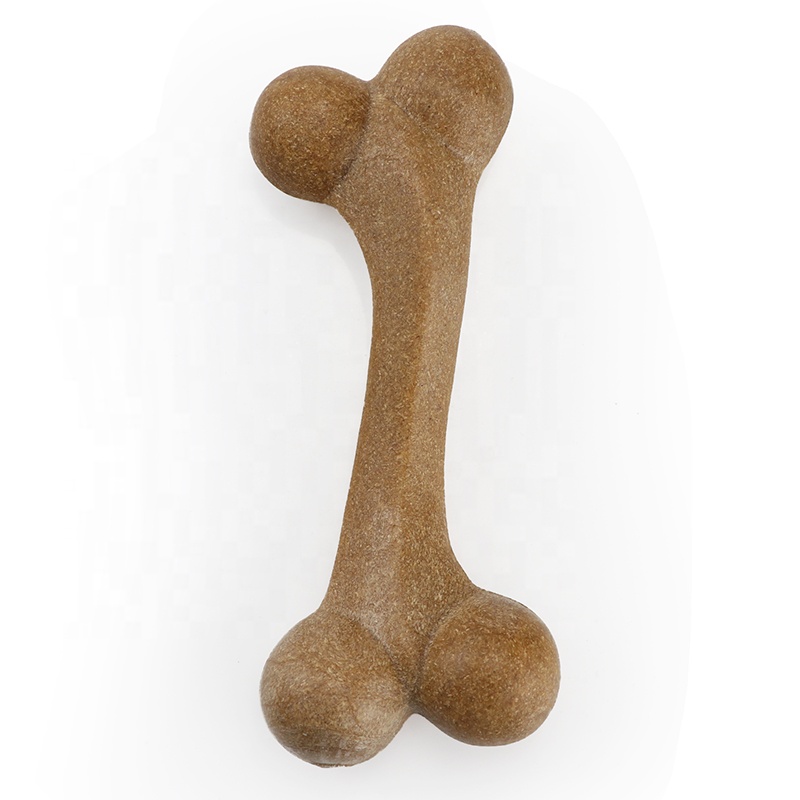 Wholesale Strong Safety Durable Interactive TPR Nylon Cleaning Beef Flavor Dog bone Toy dog toothbrush toy Pet Suppliers