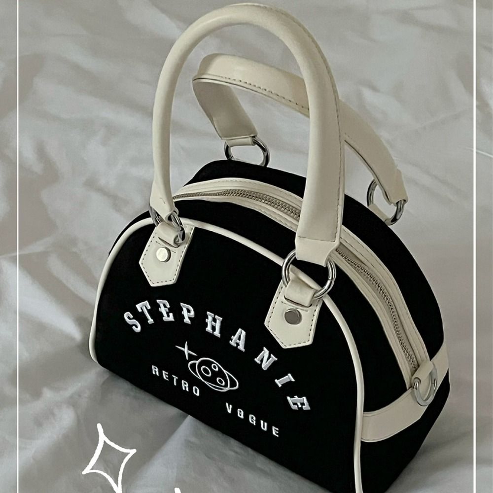 Portable PU Leather Boston Bag Suede Solid Color PU Bowling Bag Large Capacity Velvet Baseball Bag Travel