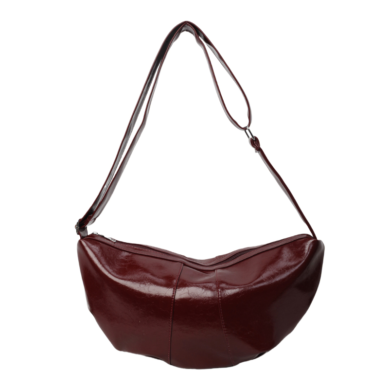 Women Crescent Shoulder Bag PU Leather Half Moon Everyday Purse Large Capacity Retro Satchel Bag Female Commute Bag