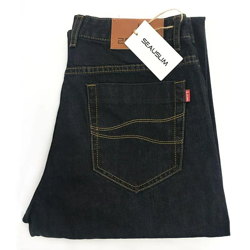 Black Baggy Jeans Men 2020 Fashion Men Straight Jean Pant Big Size 48 42 33 34 36 38 Casual Loose Style Jeans