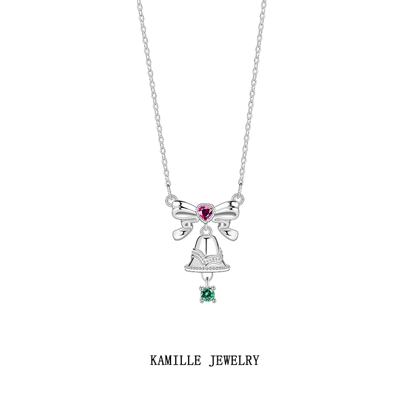 Original Design Zircon-Adorned Christmas Pendant Necklace - Ladies' Holiday Jewelry