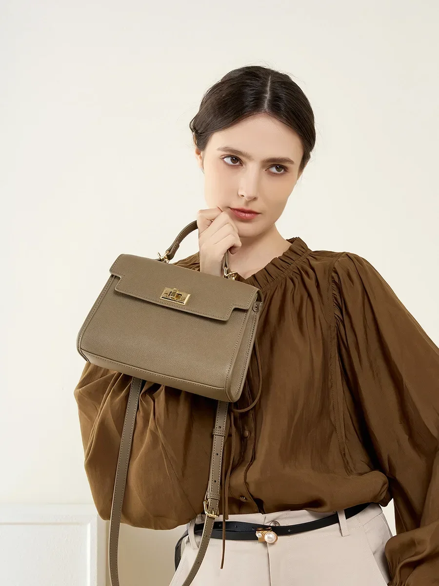 2024 New Popular Versatile Cowhide Premium Genuine Kelly Mini Crossbody Handheld Small Bag Women's Classic