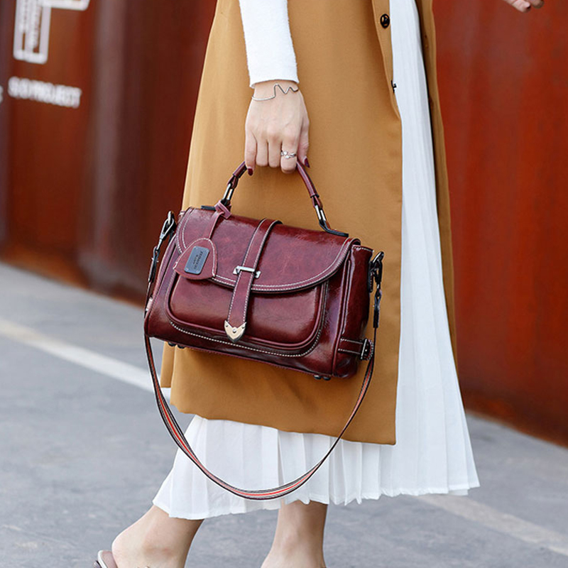 Women's Tote Bags Luxury Vintage PU Leather Women Shoulder Bag Large Capacity Female Crossbody Envelope Bag Fashion Handbags