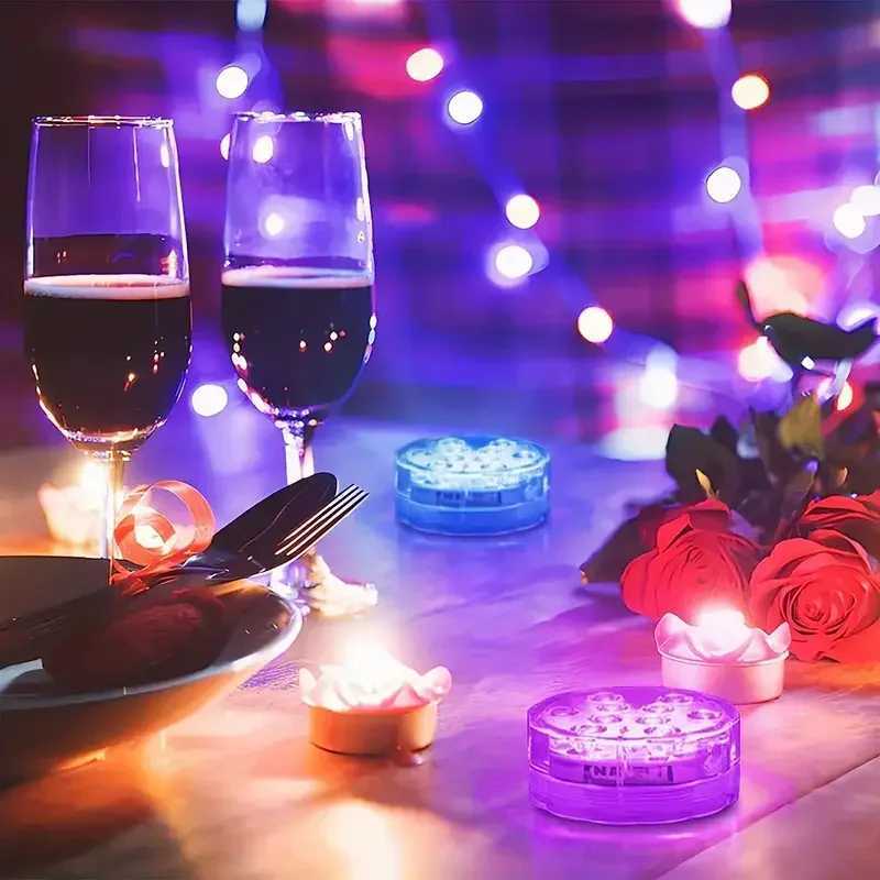 Submersible Led Lights With Remote Battery Operated Underwater Pond Bathtub Hot Tub Spa Swimming Pool Fountain Vases Fish TankLX241107