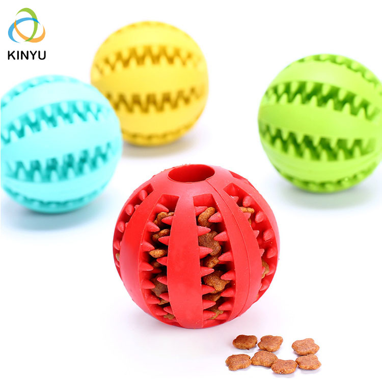 Wholesale sports balls food therapy feeders pet teeth cleaning toys dog chewing toys soft rubber balls