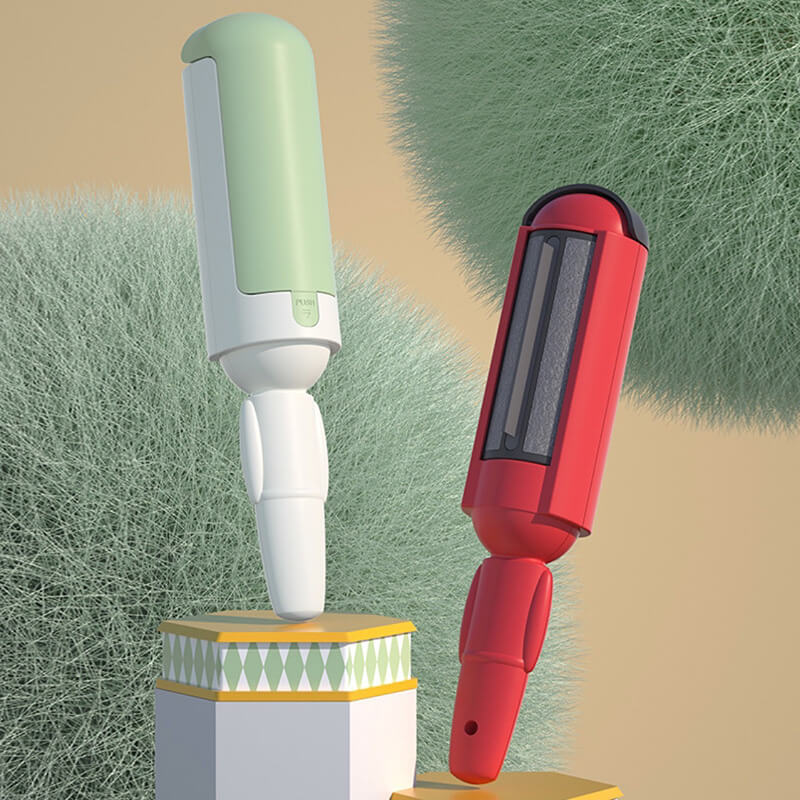 Manufacturers wholesale reusable portable pet hair removal roller sticky brush non-slip handle pet cleaning tools
