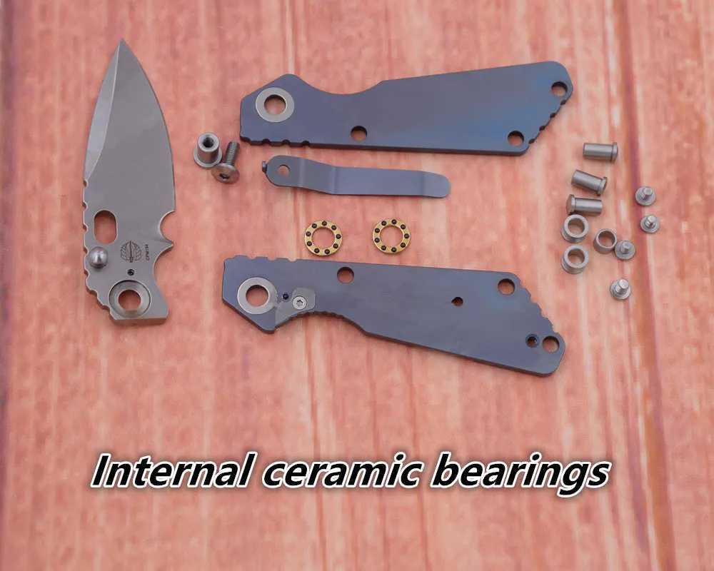 JUFULE Titanium Frame Steel Insert Ceramic Bearing PT-3 Mark CPM154 Tactical Pocket Camping Hunt EDC Tool Folding Knife X2411081