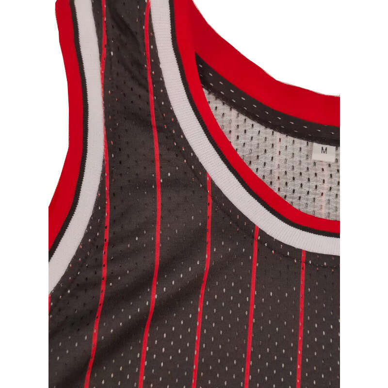 2025 Custom Name&Number Men's Basketball Jersey Embroiedred Sportswear Sleeveless Breathable Black Red Stripe Mesh Vest Chicago