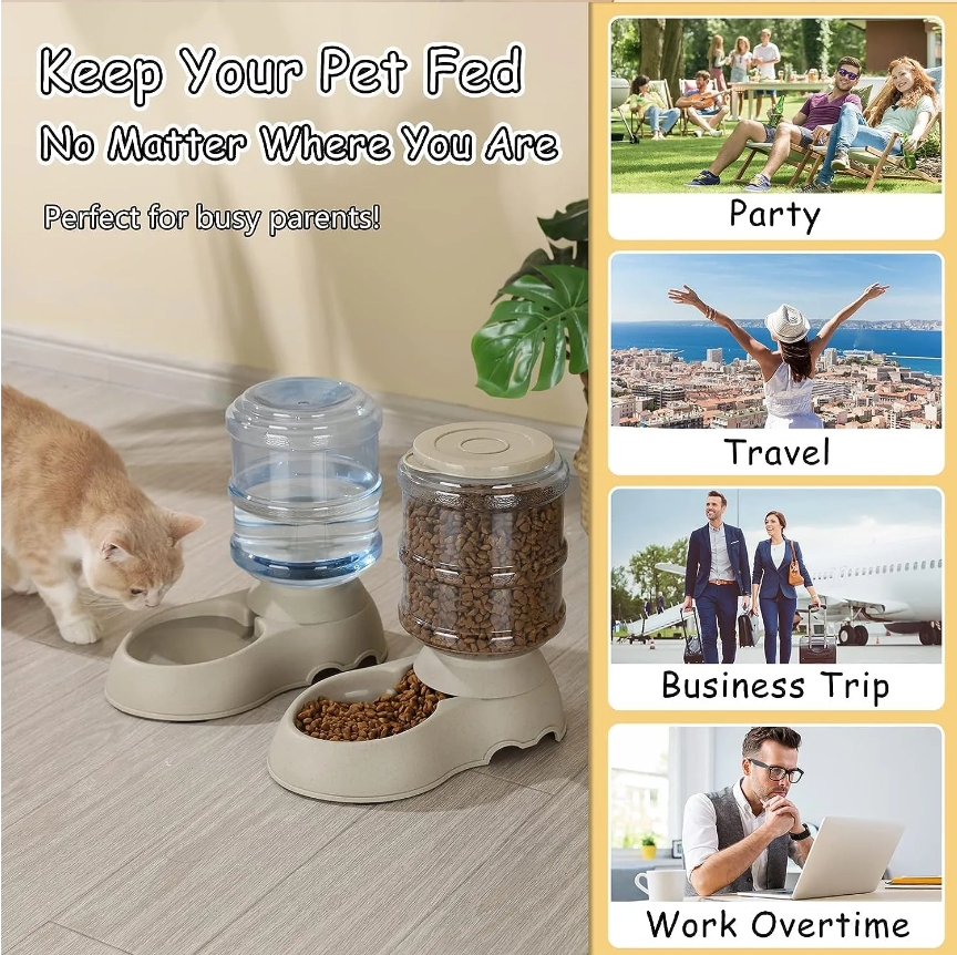 Elegant See-Through Canine and Feline Automated Feeder - Resilient Plastic Structure With Grippy Sole Support