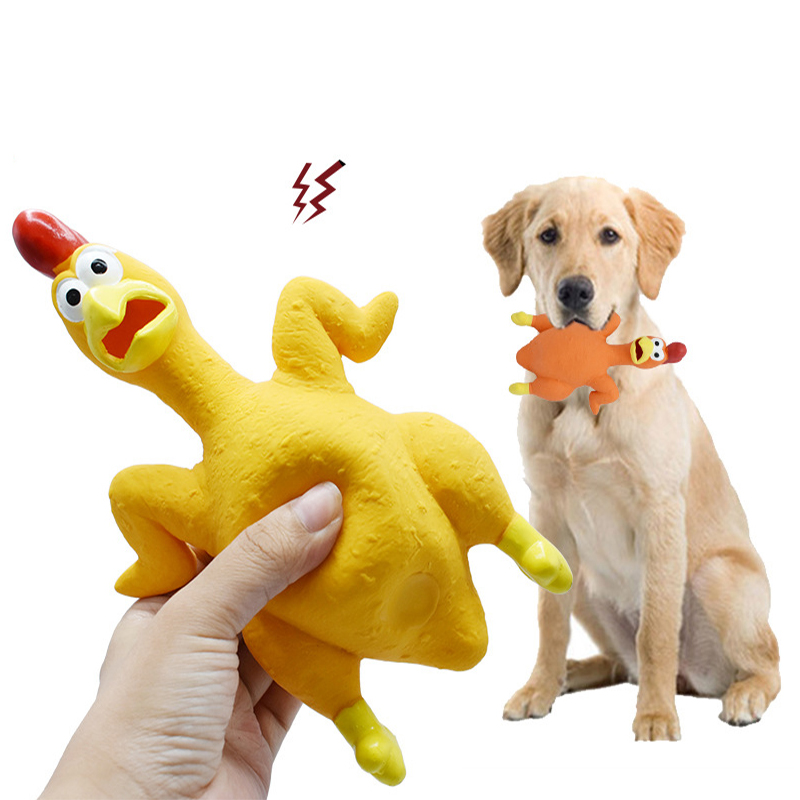 Rubber Squeak Toy for Dog Screaming Chicken Chew Bone Slipper Squeaky Ball Dog Toys Tooth Grinding & Training Pet Toy Supplies