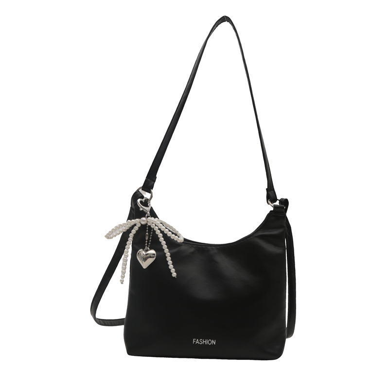 Women Luxury Crossbody Bag with Pendant Simple Tote Handbag PU Leather Travel Hobo Handbag Female Commute Bag