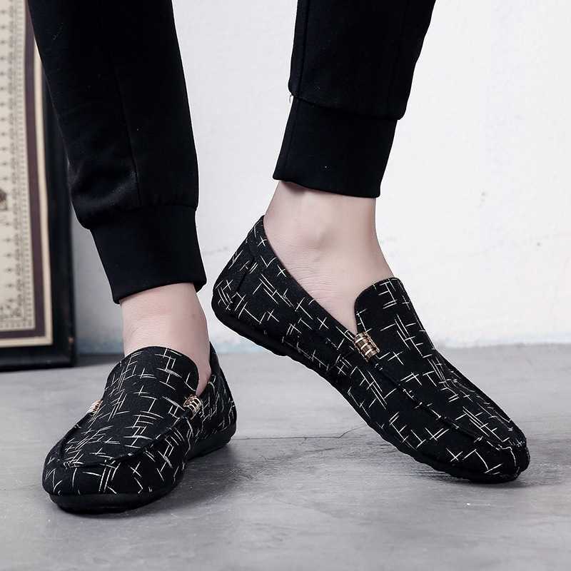 Doudou Shoes Men Slip Lazy Mens Shoes Korean Fashion Shoes Mens Casual Shoes Youth Kwai Red Mens Doudou Shoes