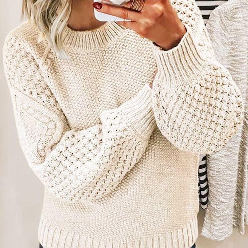 2025 New Fashion Hoodie Long Sleeve Outdoor Casual Round Neck Twisted Knitted Sweater Women's Top