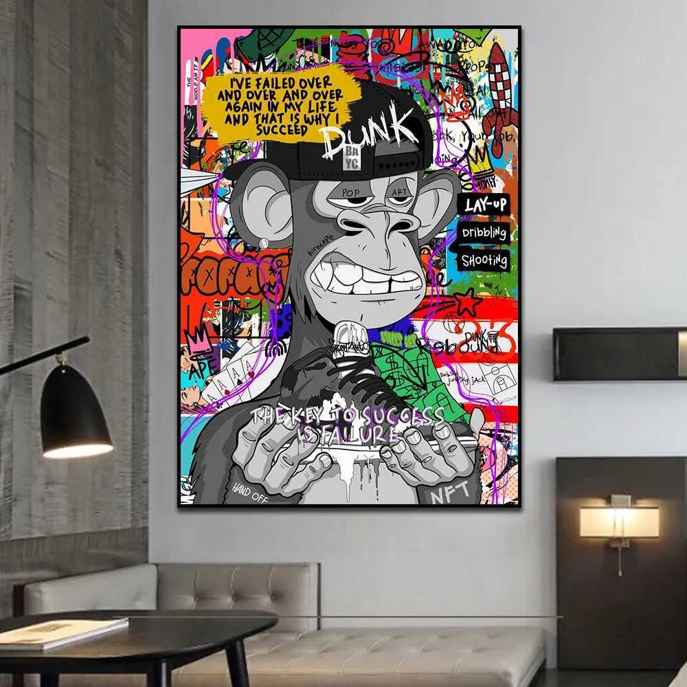 Art Street Graffiti NFT Canvas Painting Poster Home Decor Wall Art Picture for Living Room Frameless X241107