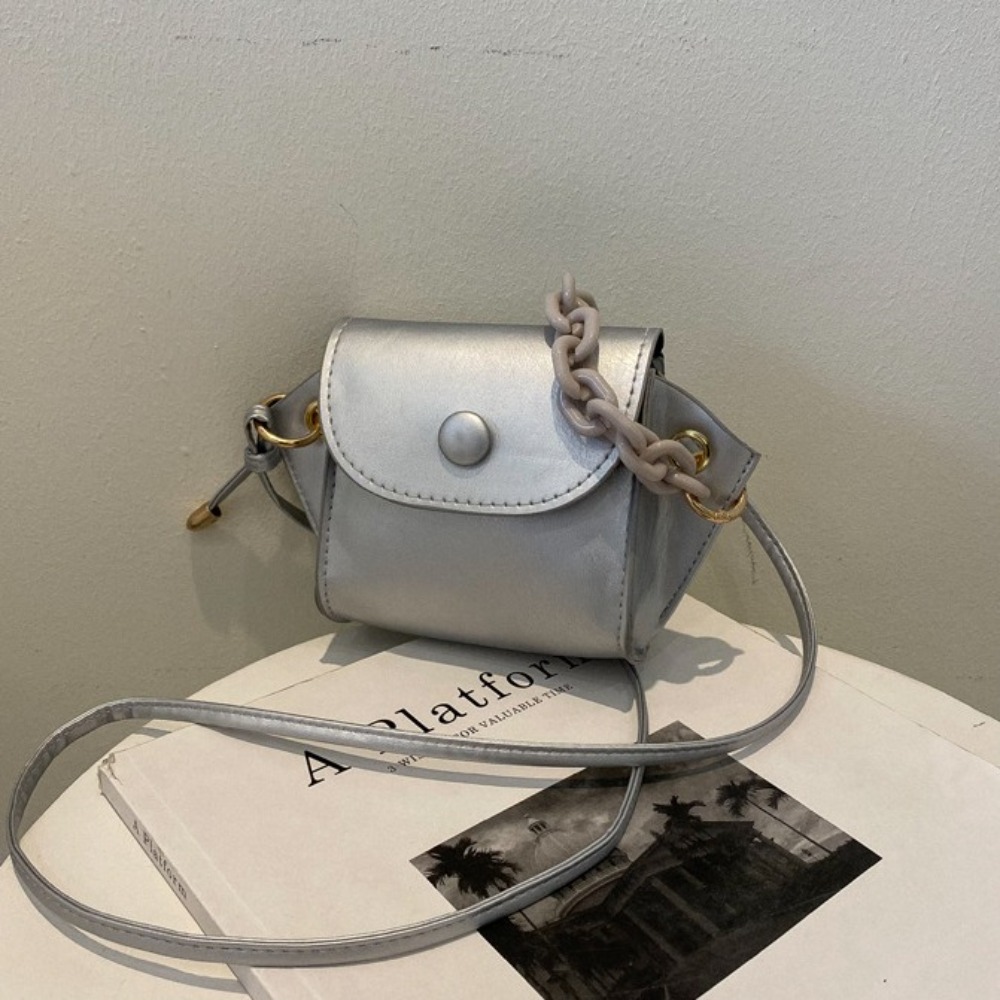 Portable Square Mini Handbag Solid Color Fashion Chain Crossbody Bag All-match Cute Crossbody Sling Bag Outdoor