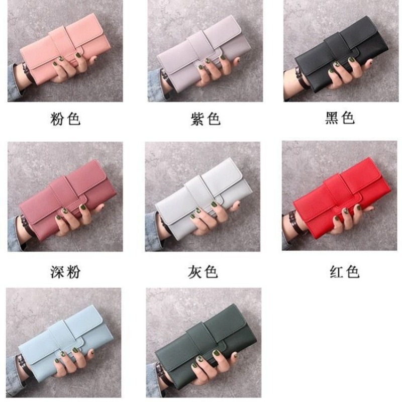 Multifunctional Handbag for Women Ladies Leather Wallet Long Flap High-end Luxury Long Purse Buckle Leather Wallets Card Holder