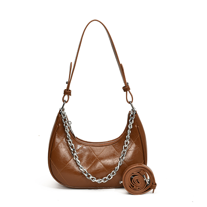 Luxury Designer Shoulder Bag PU Leather Fashion Handbag with Chain Everyday Purse for Women and Girls