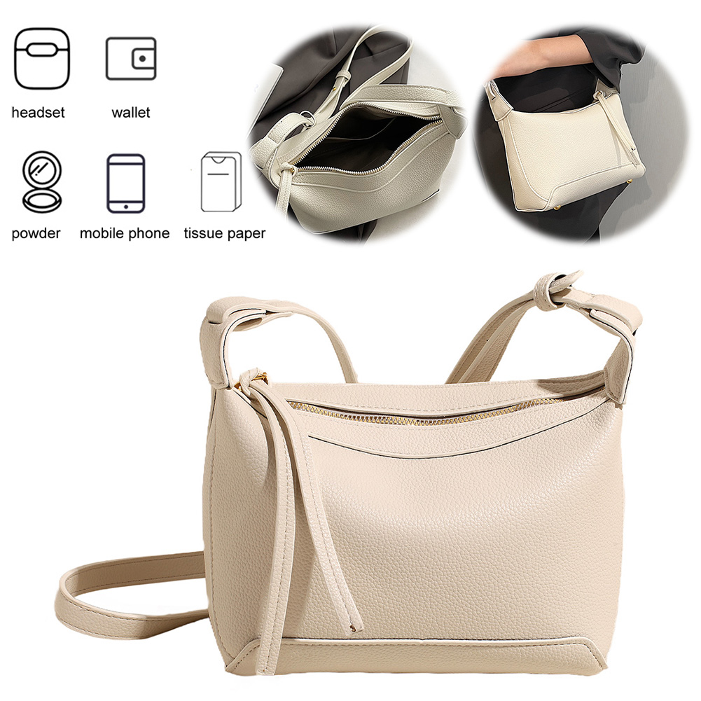 Women Shoulder Bag Adjustable Strap PU Leather Crossbody Bag Zipper Handbag Clutch Purse for Work Travel Shopping