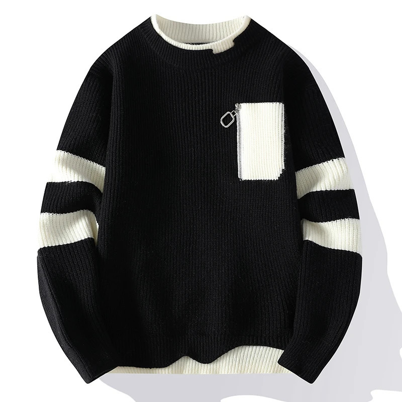 Tops ers Mens Sweater Korean Cashmere Pullover Men Knitswer Individuality Zipper 2024 Fall Winter Keep Warm Sweaters 241108