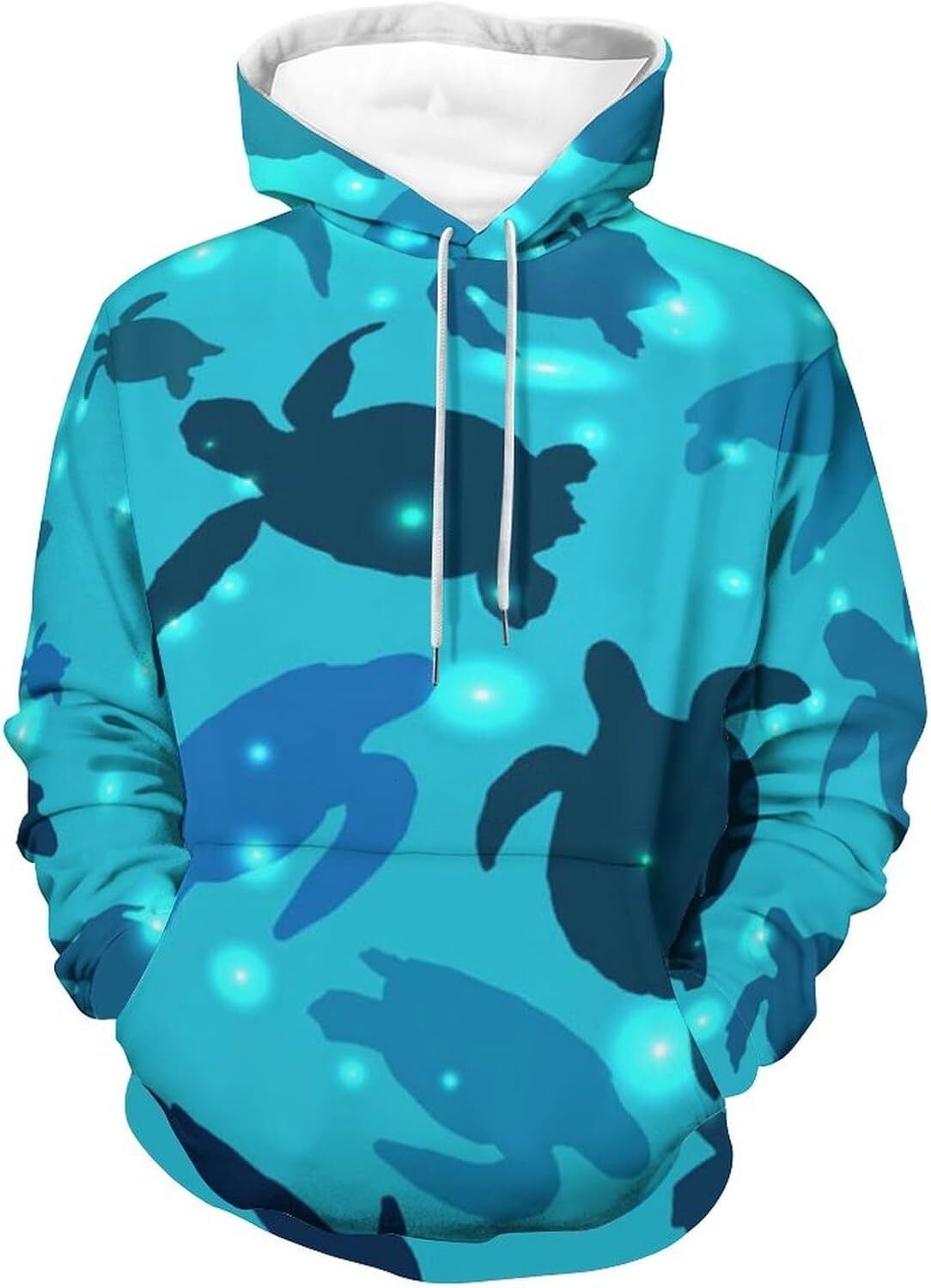 Hoodie for Mens Womens Sea Turtle Hoodies for Men 3D Print Pullover Hooded Drawstring Loose Sweatshirt with Big Pockets Graphic