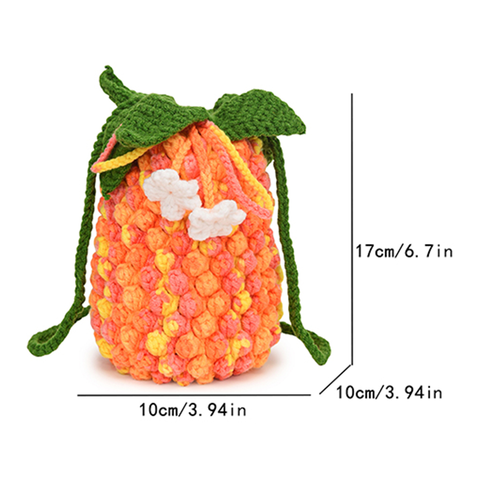 Women Crochet Shoulder Bag Top Handle Bag Slouchy Hobo Bag Knitted Tote Purse Fashion Pineapple Tote Bag Handwoven Bucket Bag